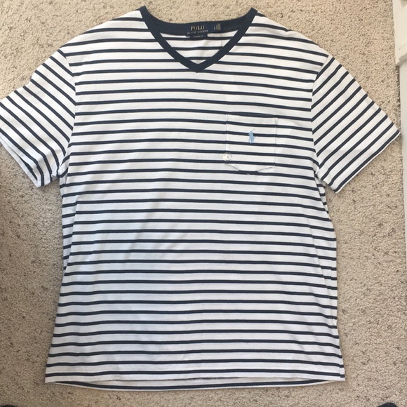 Polo Ralph Lauren Other - Polo Ralph Lauren striped pocketed v-neck t-shirt